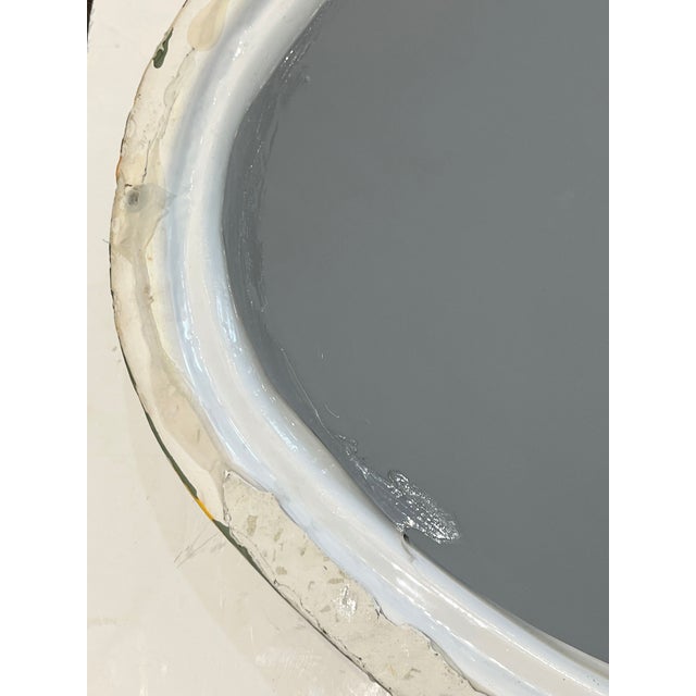 Vintage Italian Capri Style Yellow and Blue Ceramic Mirrored Tray With Shell Design For Sale - Image 12 of 16