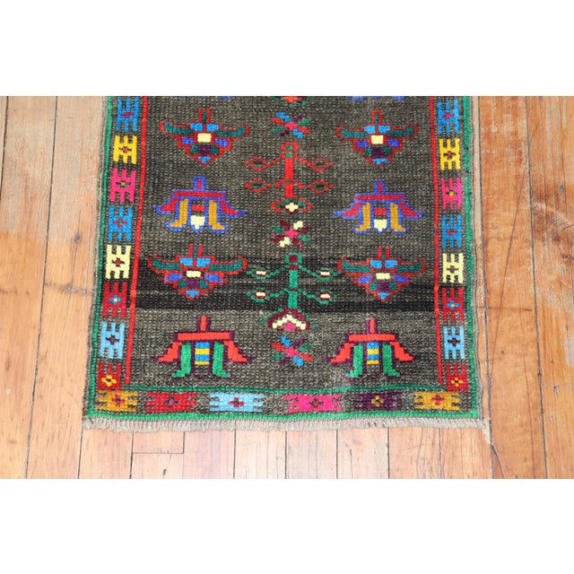 Vintage Mini Turkish Mat Rug For Sale - Image 4 of 6