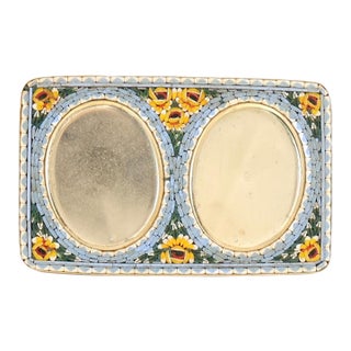 Vintage Italian Double Micromosaic Picture Frame For Sale