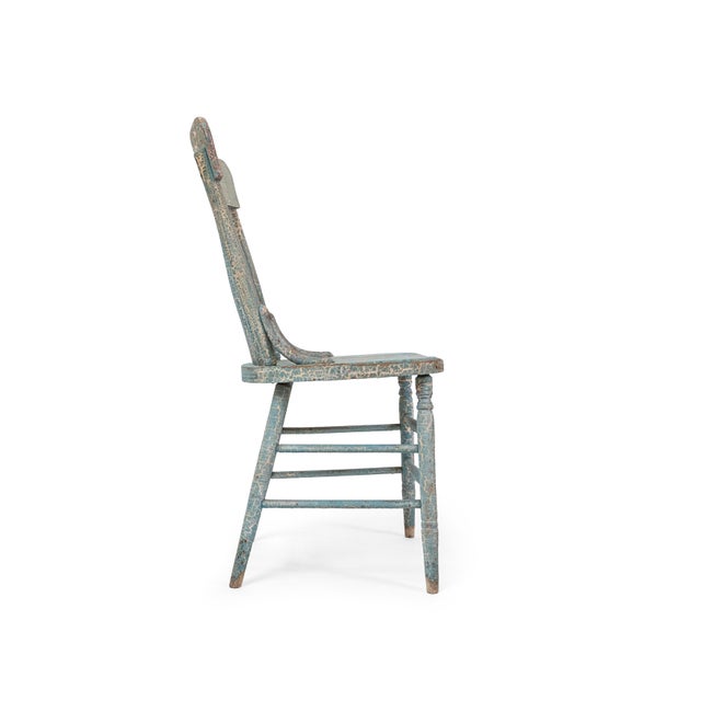 Antique Spindle Back Chair with Original Paint.