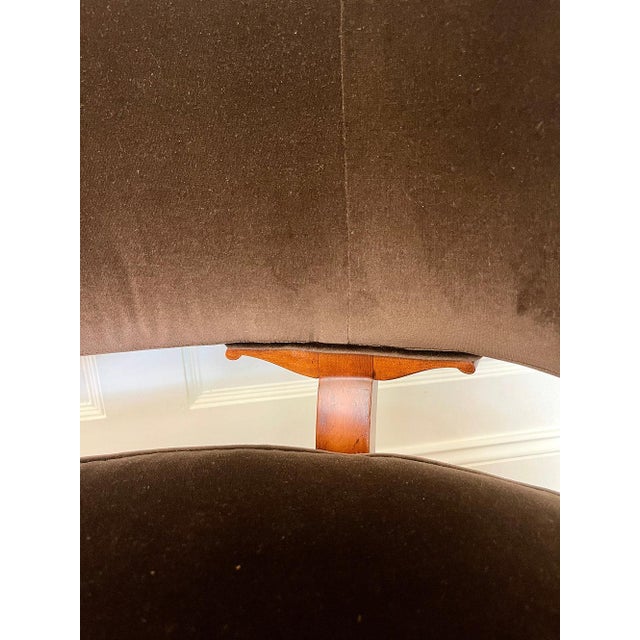 Late 20th Century Late 20th Century Contemporary Velvet and Mahogany Chair by Barbara Barry For Sale - Image 5 of 6