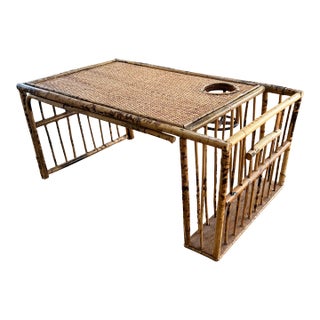 Bamboo and Rattan Breakfast Bed Tray For Sale