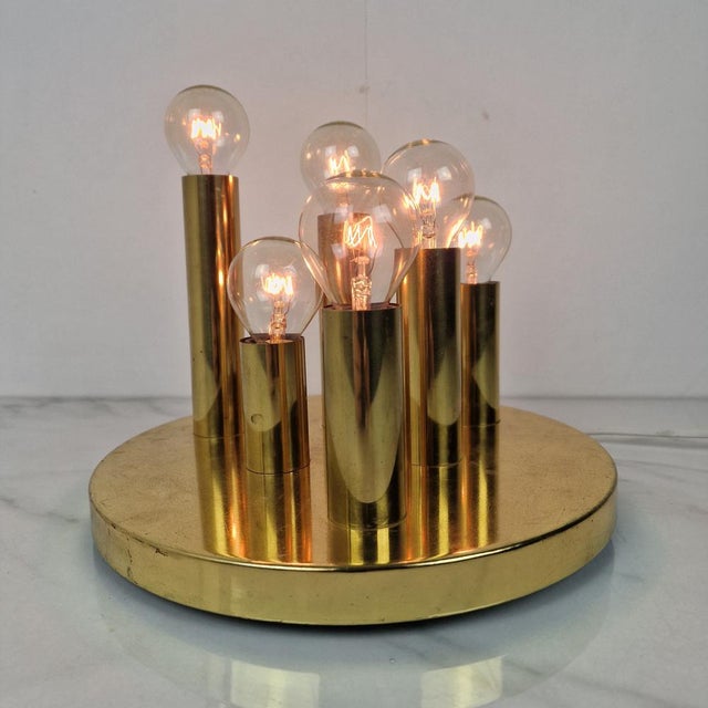 1970s 6-Light Flush-Mount attributed to Gaetano Scioliari for Boulanger, Italy, 1970s For Sale - Image 5 of 13