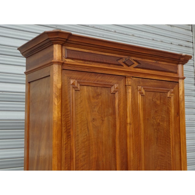 Antique Louis Philippe Walnut Wardrobe, 1890s For Sale - Image 4 of 18