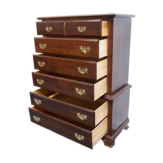 Late 20th Century Cresent Furniture Solid Cherry Traditional Style 40" Chest on Chest 2216 For Sale - Image 5 of 11