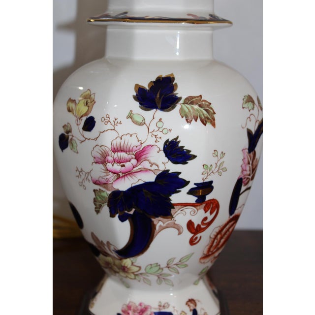 1970s Mason's Ironstone Blue Mandalay Lamps - A Pair For Sale - Image 6 of 12