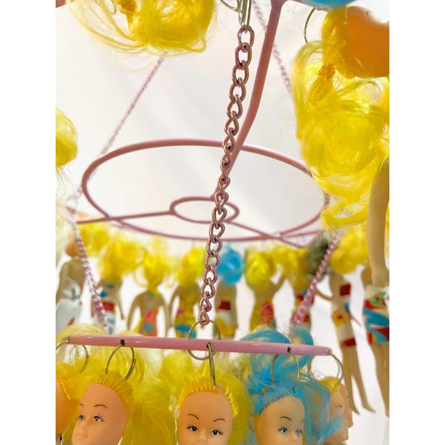 Mixed Media Custom Art Barbie Doll Style Two-Tier Hanging Mobile For Sale - Image 11 of 12