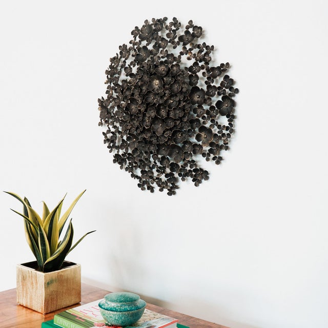 Black Blossom Wall Sculpture For Sale - Image 8 of 12