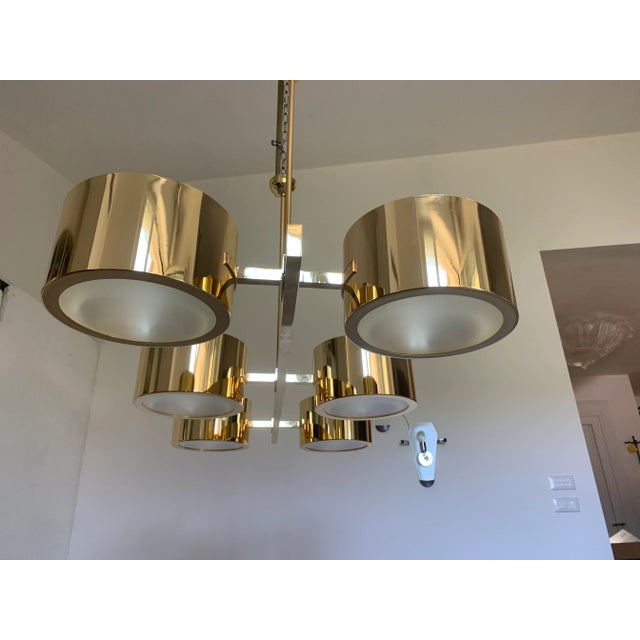 Metal Metal Gold Stilnovo Lelli Style Sputnik Chandelier For Sale - Image 7 of 13