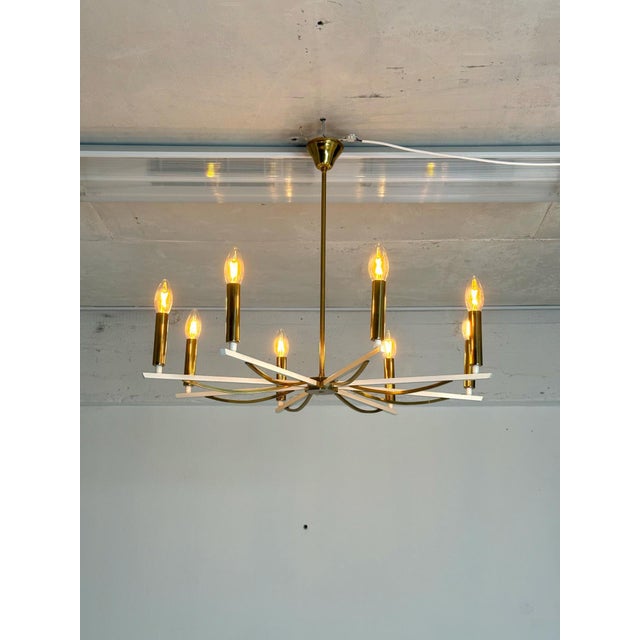 1960s Vintage Brass Chandelier, 1960s For Sale - Image 5 of 9
