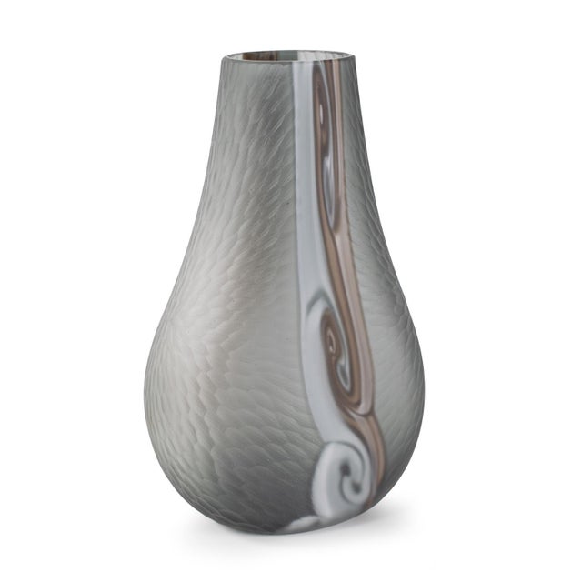 Gray Smooth Vibe Glass Vase- Tall For Sale - Image 8 of 11