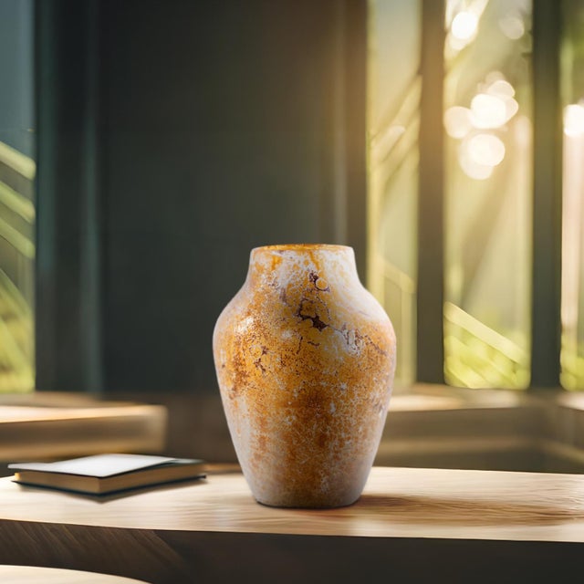 Yellow Zynsky Art Glass in Soft Amber- Short For Sale - Image 8 of 10