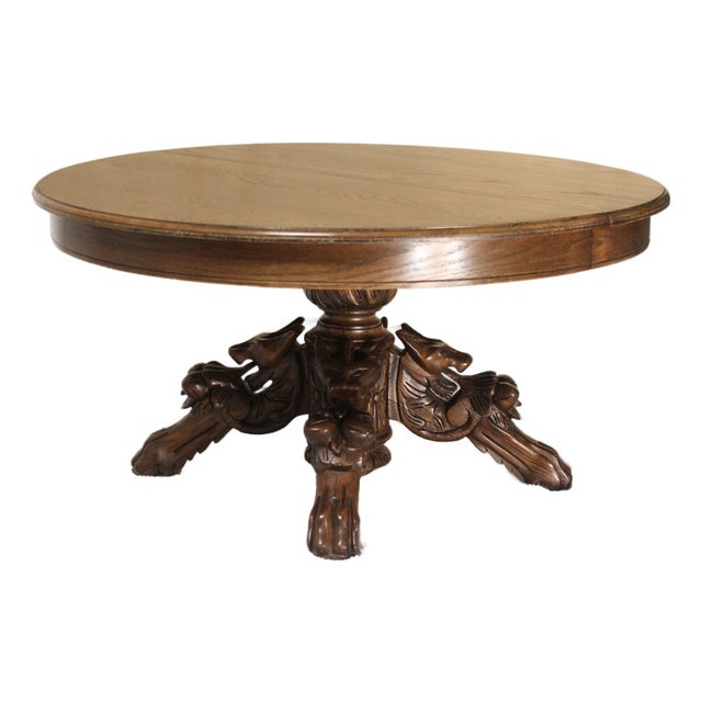 Early 19th Century Oak Coffee Table With Gargoyles For Sale