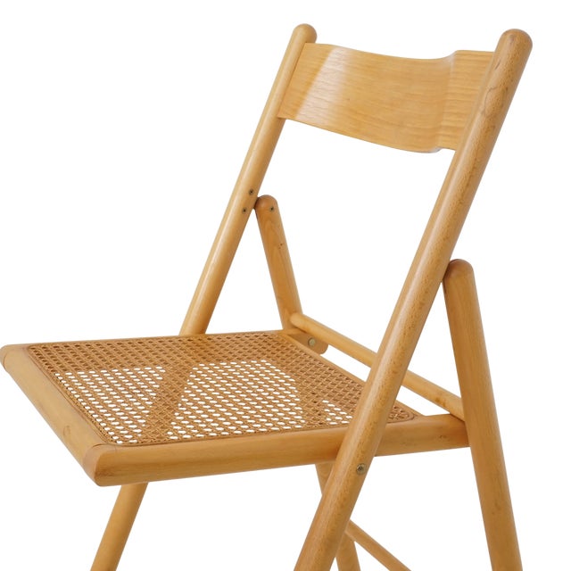 Mid 20th Century Cane Folding Chairs For Sale - Image 4 of 8