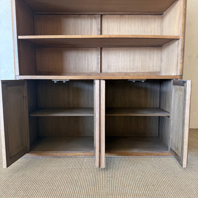 Wood Reed 4 Shelf Oak Bookcase 84"h For Sale - Image 7 of 13