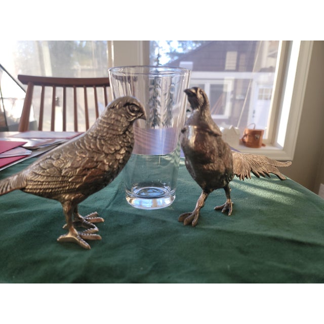 Pair of Late 20th Century Silver Tone Bird Figurines For Sale - Image 12 of 15