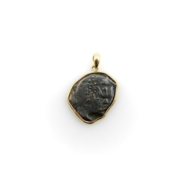 14k Gold Widow’s Mite Coin Pendant For Sale - Image 4 of 12
