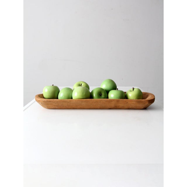 American Antique Hand-Carved Wooden Dough Bowl For Sale - Image 3 of 12