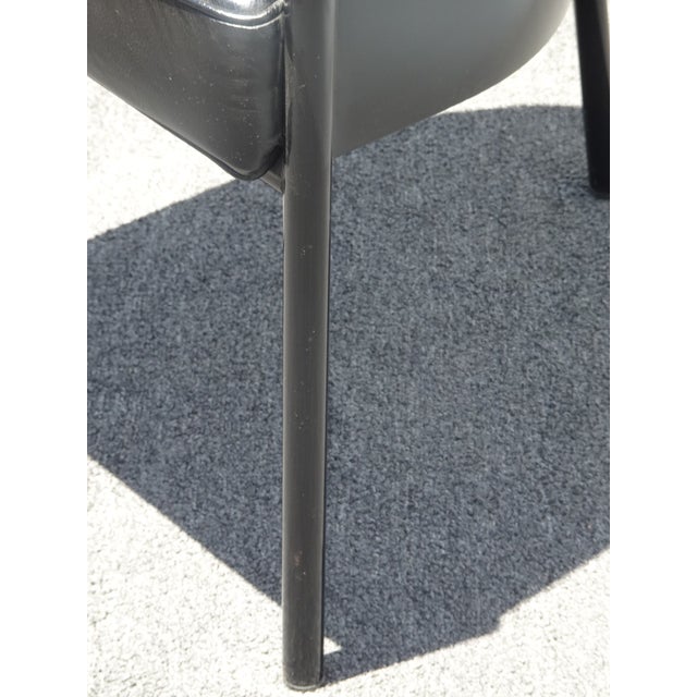 Vintage Costes Black Leather Seat Arm Chair ~ Club Chair by Philippe Starck For Sale - Image 11 of 13