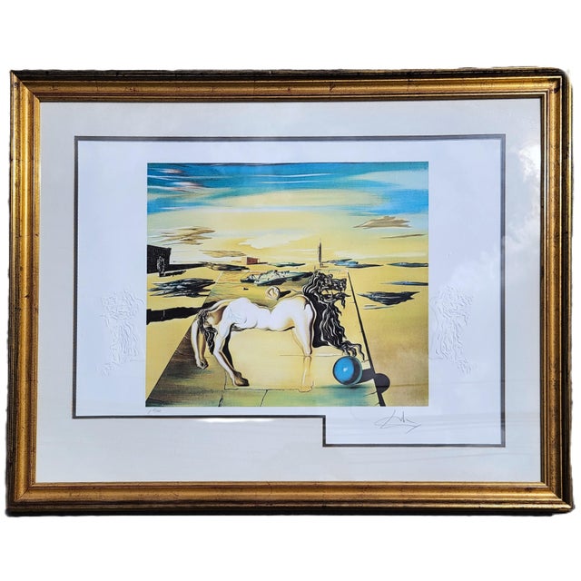 Rare Hand Signed Print Salvador Dali Lion & Horse "Invisible Sleeping Woman" Ap 13/100 For Sale - Image 9 of 14