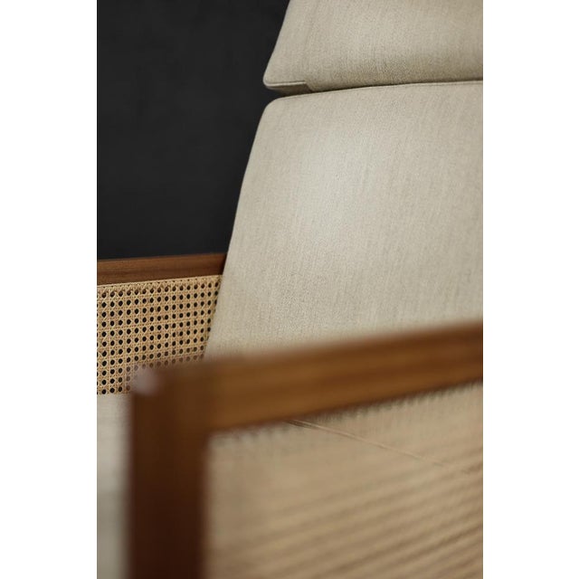 1960s Mid-Century Scandinavian Modern Mahogany Armchair with French Wicker by Bernt Petersen Dla Wørts Møbelsnedkeri, 1960s For Sale - Image 5 of 18