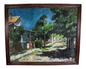 1956 Impressionist Oil Painting Plein Air Rural Landscape Signed M Moritz
