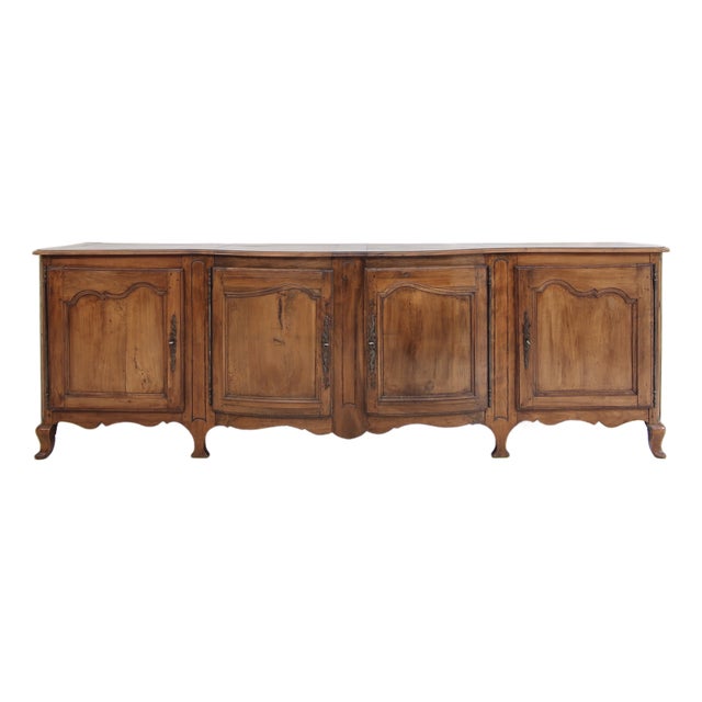 Provincial Louis XV French Walnut Enfilade or Sideboard, 1800s For Sale