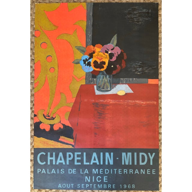 1968 Original French Chapelain-Midy Exhibition Poster, the Palais De La Méditerranée in Nice, France For Sale - Image 4 of 5
