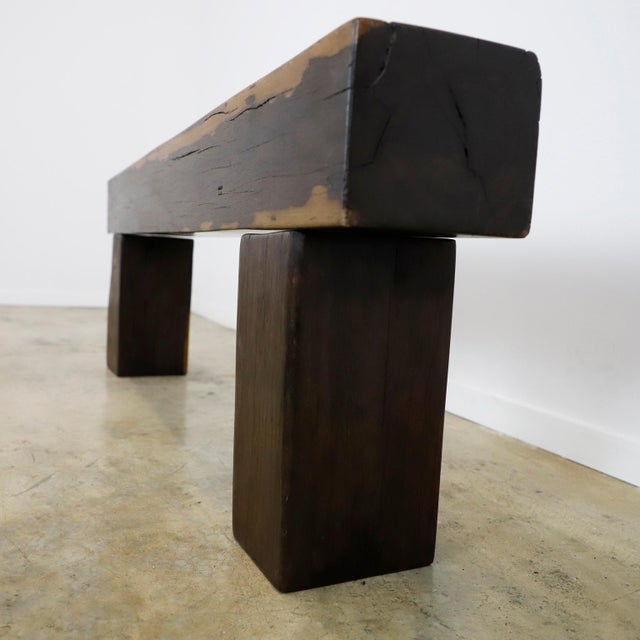 1970s 1970s Solid Tropical Wood Abstract Bench For Sale - Image 5 of 17