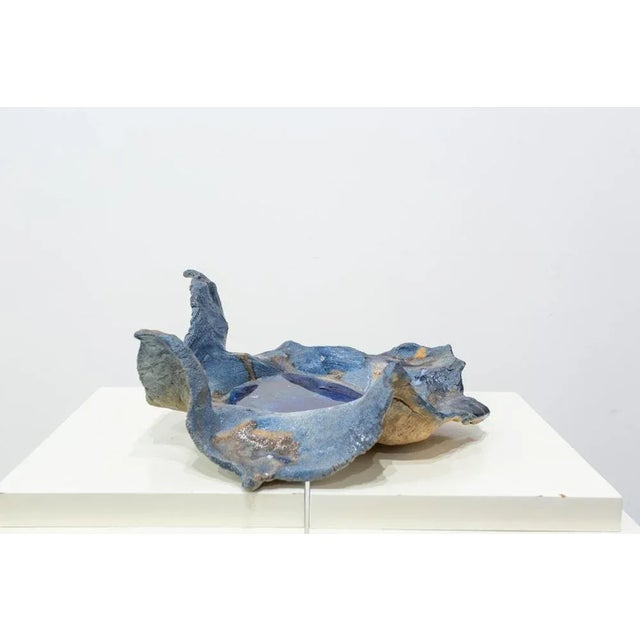 Blue Glazed Stoneware Piece, Spain, 1970s For Sale - Image 8 of 8