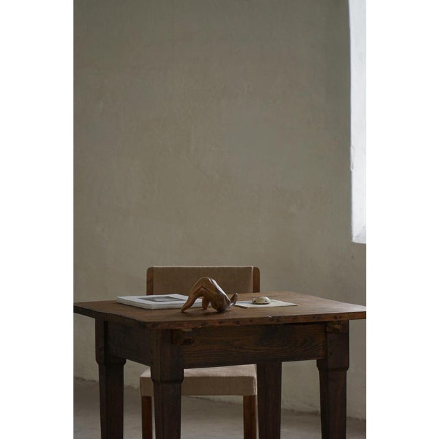 Danish Baroque Primitive Side Table in Pine, Early 19th Century For Sale - Image 4 of 18