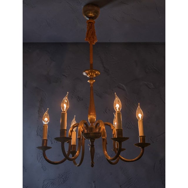 Large Vintage Six-Arm Chandelier by Paavo Tynell, 1930s For Sale - Image 12 of 14