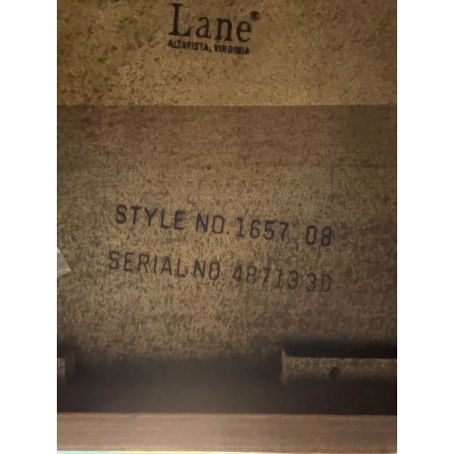 1980's Lane Furniture Bookmatched Burlwood Parsons Console Table For Sale - Image 10 of 10