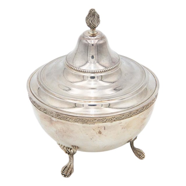 Circular Silver Candy Box For Sale