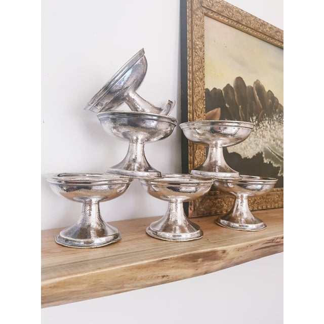 A set of 6 vintage circa 1955 silver plated ice cream or dessert dishes from The Greenbrier resort and hotel in WV. In...
