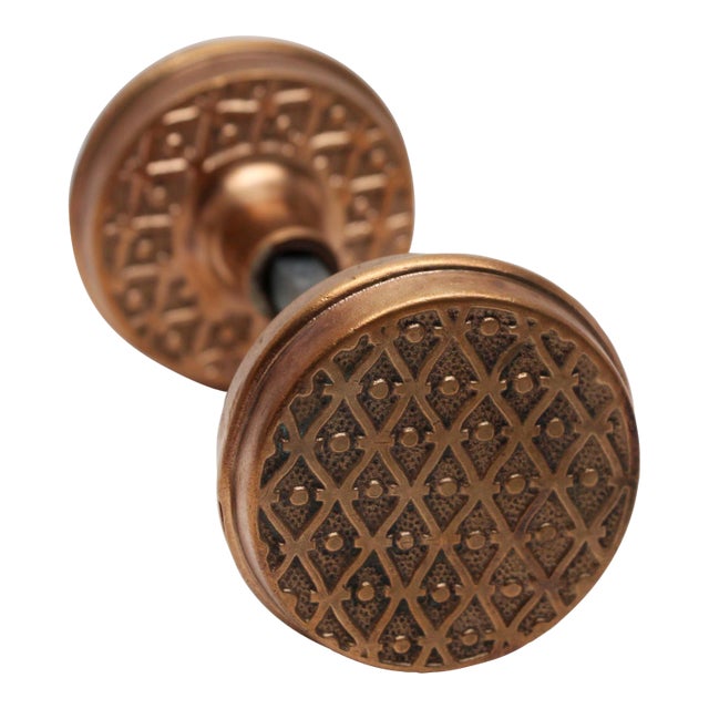 Hollow Basket Weave Brass Royal Door Knobs For Sale