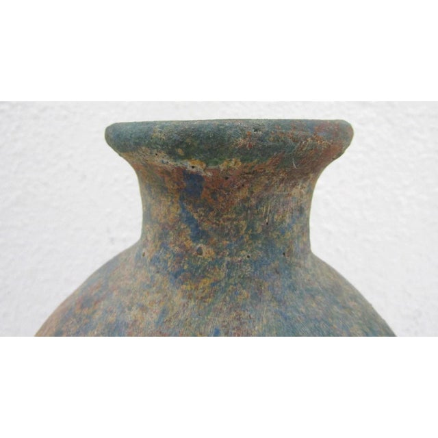 Ceramic Antique Bo Fajans 1930s Earthenware Vase With Vertical Fluting 8" Tall For Sale - Image 7 of 13