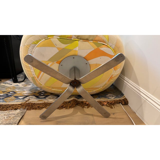 2000 - 2009 Patrick Norguet “Rive Droite” Swivel Lounge Chair for Cappellini in Emilio Pucci Upholstery – Project Piece For Sale - Image 5 of 11