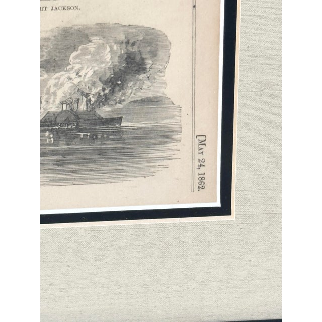 1862 Antique Harper's Weekly "The Expedition Against New Orleans" Civil War Engraving - Framed For Sale In New Orleans - Image 6 of 12