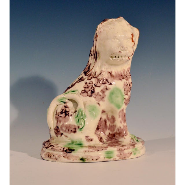 English Creamware Pottery Model of a Seated Lion, With a Whieldon-Type Tortoise-Shell Glaze, Circa 1765-85 For Sale - Image 9 of 12