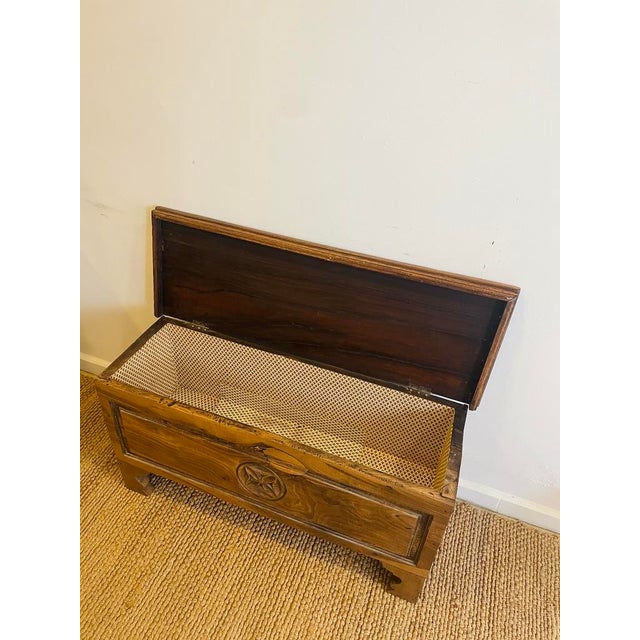 Brown Antique French Trunk in Wood For Sale - Image 8 of 10