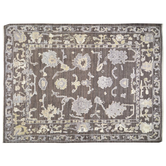 Textile 1990s Turkish Oushak Hand Knotted Rug With Soft Texture,9'X12'2" For Sale - Image 7 of 7