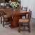 Stunning set of 6 dining chairs, made of solid oak with original woven rush seat in the style of Guillerme & Chambron....