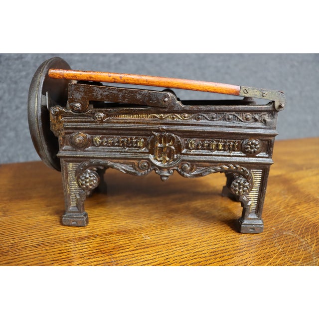 Victorian Cast Iron Tobacco Cutter With Crank Handle For Sale - Image 9 of 14