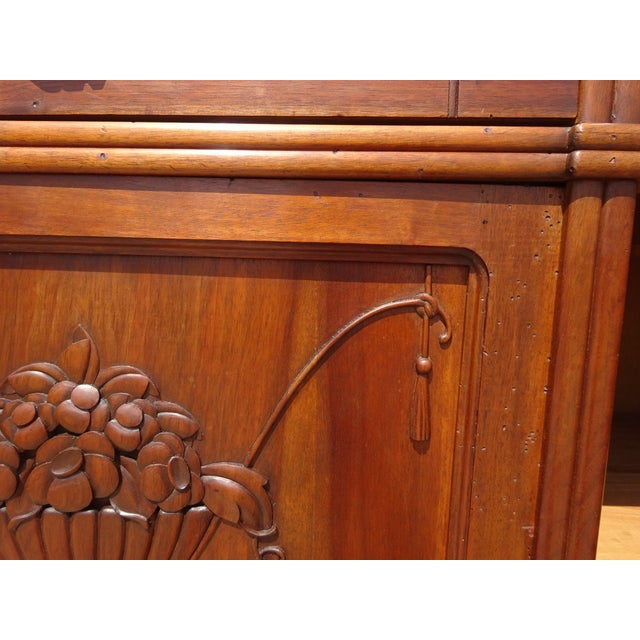 Vintage Art Deco Sideboard in Walnut and Marble, 1920s For Sale - Image 6 of 18