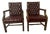 Vintage Georgian Style Burgundy Leather Gainsborough Armchairs Tufted Chesterfield For Sale