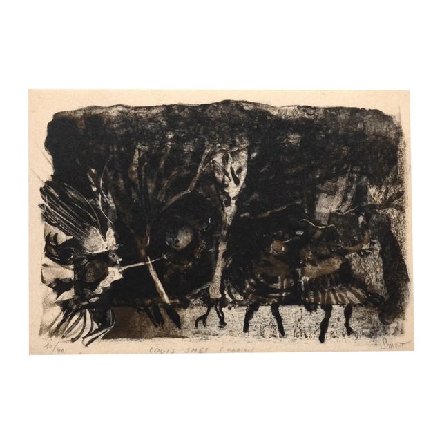 Louis Smet, Composition, Lithograph, 1975 For Sale