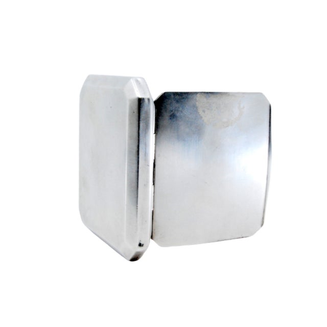 Matte Silver Cigarette Case with Cut Corners For Sale - Image 9 of 10