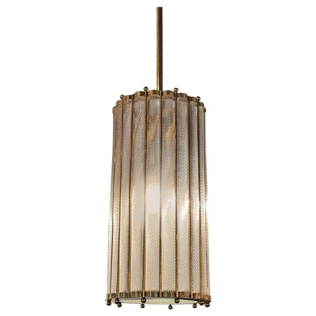 Brass Modern Murano Glass Lantern For Sale - Image 8 of 8