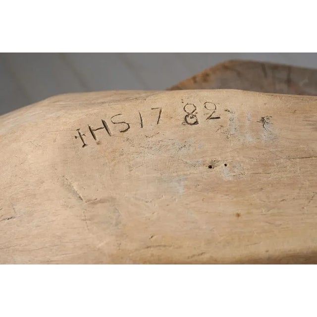 Large Antique Swedish Folk Art Wooden Bowl For Sale - Image 9 of 11